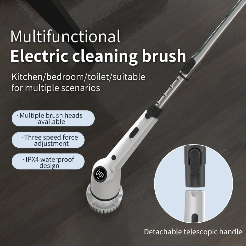 Electric Spin Scrubber for Bathroom, Shower & Tile – Cordless Power Cleaner with 9 Brush Heads, Adjustable Handle, Waterproof, Rechargeable