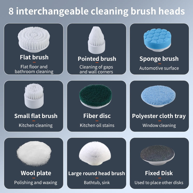 Electric Spin Scrubber for Bathroom, Shower & Tile – Cordless Power Cleaner with 9 Brush Heads, Adjustable Handle, Waterproof, Rechargeable