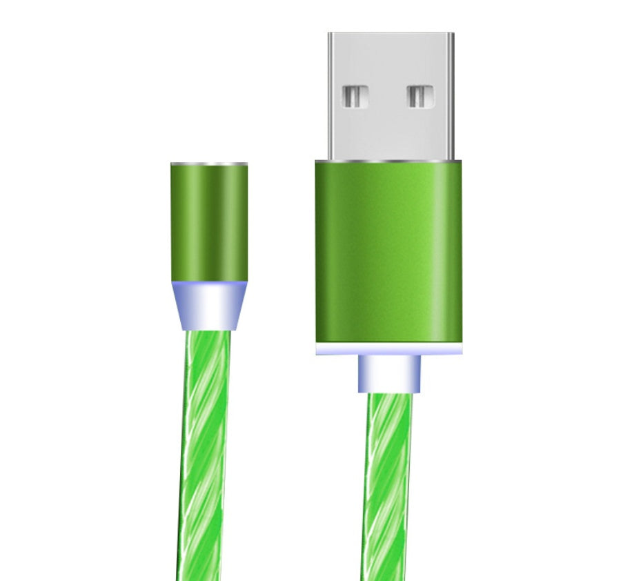 "magnetic flowing light charger cable for iphone - fast charging led streamer data cable"