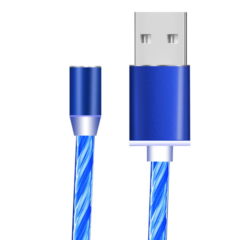 "magnetic flowing light charger cable for iphone - fast charging led streamer data cable"