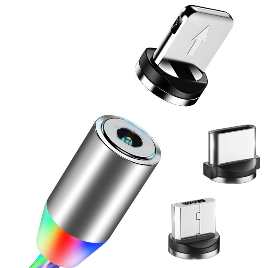 "magnetic flowing light charger cable for iphone - fast charging led streamer data cable"