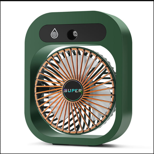 2-in-1 USB Misting Fan Air Cooler with Humidifier – Portable Rechargeable Desk AC Cooling Fan for Home & Office